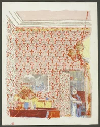 Intérieur avec papier peint rose I, planche cinq de Paysages et intérieurs