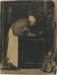 Vieille femme au fourneau