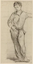 Attribué à Édouard Manet - Jeune homme debout (Léon Leenhoff) (recto), 1864-65