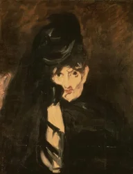 Berthe Morisot en chapeau de deuil à long voile