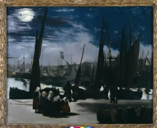 Clair de lune sur le port de Boulogne