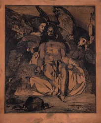 Christ mort avec des anges