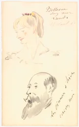 Tête de femme et tête d