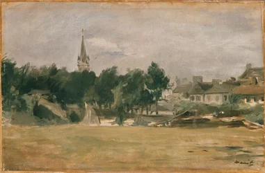 Paysage avec une église de village, début des années 1870