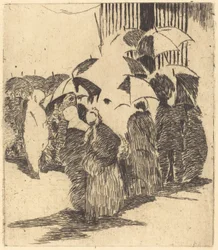 Queue devant la boucherie, 1870
