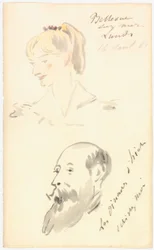 Manet - Tête de femme et tête d