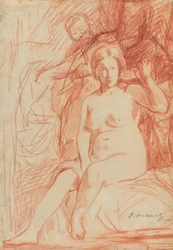 Manet - Étude de nu assis (La Toilette), 1858-60