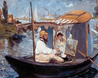 Monet peignant dans son atelier