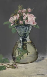 Roses mousseuses dans un vase, 1882