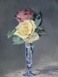 Roses dans un verre de champagne, vers 1882