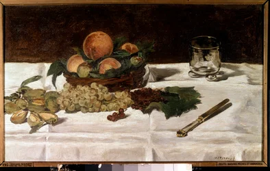 Nature morte, fruits sur une table