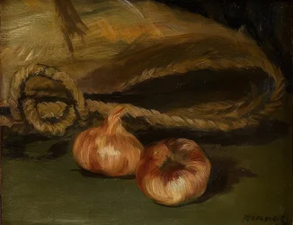 Nature morte avec sac et ail