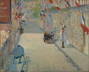 La rue Mosnier avec les drapeaux