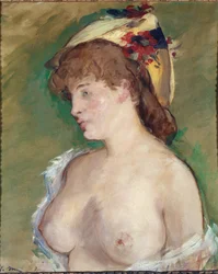 La blonde seins nus