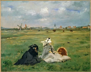 Les hirondelles La mère du peintre et sa femme à Berck-sur-Mer (huile sur toile)