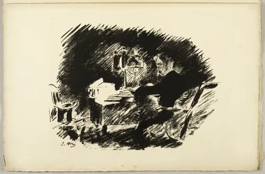 Sous la lampe ("Il était une fois une minuit lugubre..."), de Le Corbeau