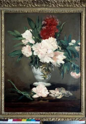 Vase de pivoines sur un piédouche, 1864, dimensions 0,93 x 0,70 m, musée d