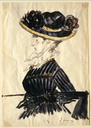 Femme au grand chapeau