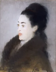 Femme en Manteau de Fourrure de Profil, 1879