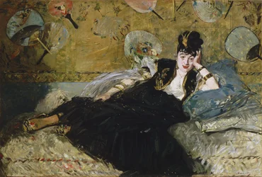 Français :  La dame aux éventails Femme aux éventails