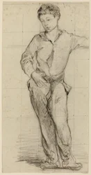 Jeune homme debout (Léon Leenhoff) (recto); Croquis de garçon debout (verso)