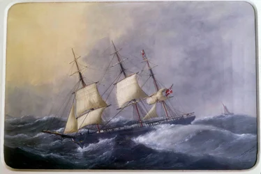 Un trois-mâts de commerce en 1882