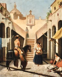 Chinaco et Indien dans la cour mexicaine