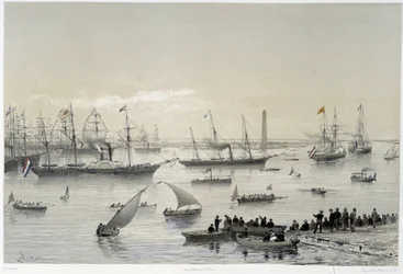 Entrée du Souverain dans le canal de Suez à Port-Saïd dans « Inauguration du canal de Suez »