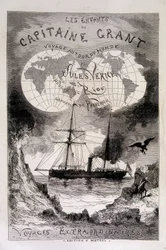 Frontispice « Les Enfants du capitaine Grant » par Jules Verne