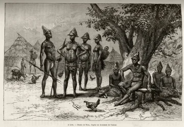 À Lera (ou Dera, Niger), types de Mandes. Gravure pour illustrer l