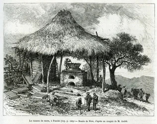 Le four à sucre, à Panche (Colombie). Gravure pour illustrer l