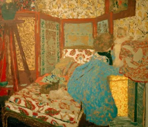 La dame bleue avec enfant