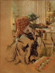 Femme dans une chambre ou La visiteuse