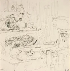 Intérieur avec table carrée