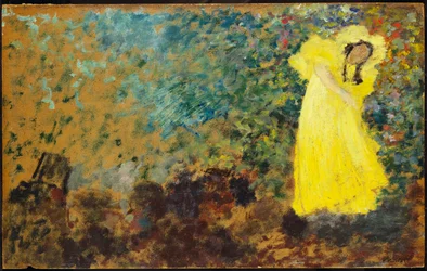 May Belfort sur scène, vers 1895