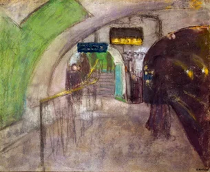 Station de métro Vue des quais dans le métro, 20e siècle