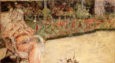 Mme Hessel dans le jardin de Cézanne à Vaucresson, vers 1920