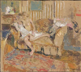 Nu dans le salon rayé, vers 1905