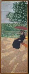 Parc à Paris : femme en noir