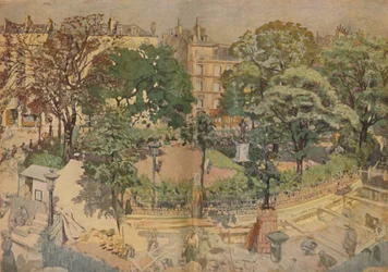 Place Vintimille, vue de la fenêtre du peintre, 1917