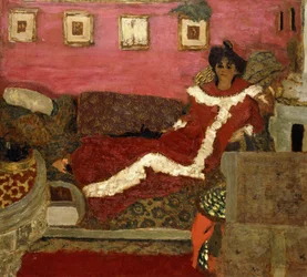 Portrait de Mme Delierre dans une symphonie de rouge, vers 1905