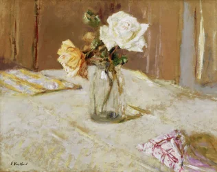 Roses dans un vase en verre