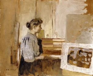 Femme dans un studio, vers 1915