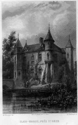 Marais de Clair (Clair-Marais ou Clairmarais) près de Saint-Omer, Pas-de-Calais, région Nord-Pas-de-Calais, France. Gravure par Willmann dans « La France ancienne et moderne » par Jean-Bernard Mary-Lafon