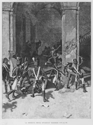 La révolte des étudiants de Turin (gravure)