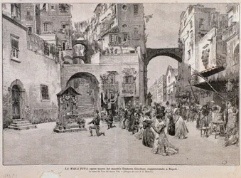 Représentation du vote de Vito, de La mala vita, opéra d