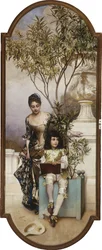 Mère et Enfant dessinant dans le Parc, 1886