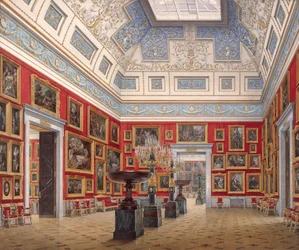 Intérieurs du Nouvel Ermitage. La salle de peinture flamande, 1854