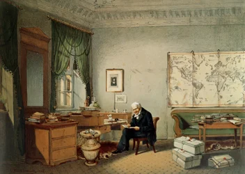 Baron Alexander von Humboldt (1769-1859) dans son étude