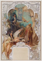 Prestidigitateur (esquisse pour une fresque au Varieté Ronacher, Vienne)